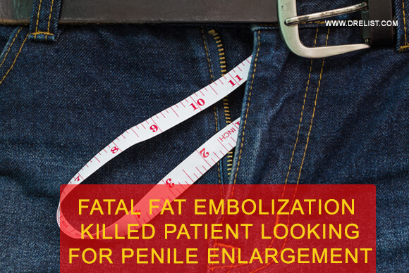 Fatal Fat Embolization Killed Patient Looking For Penile Enlargement